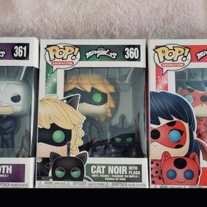 MIRACULOUS LADYBUG FUNKO POP TRIO! Includes Ladybug, Cat Noir and Hawk Moth